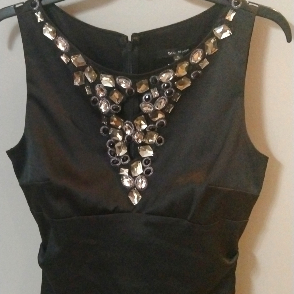 Blu Sage Black Formal Dress with Jewels Size 12.